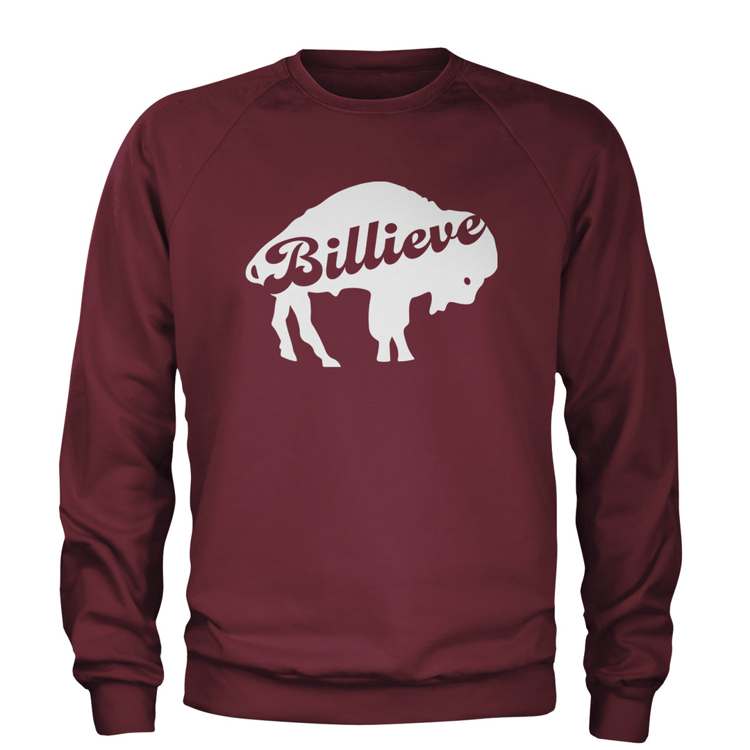 Billieve Bills Mafia Adult Crewneck Sweatshirt Maroon