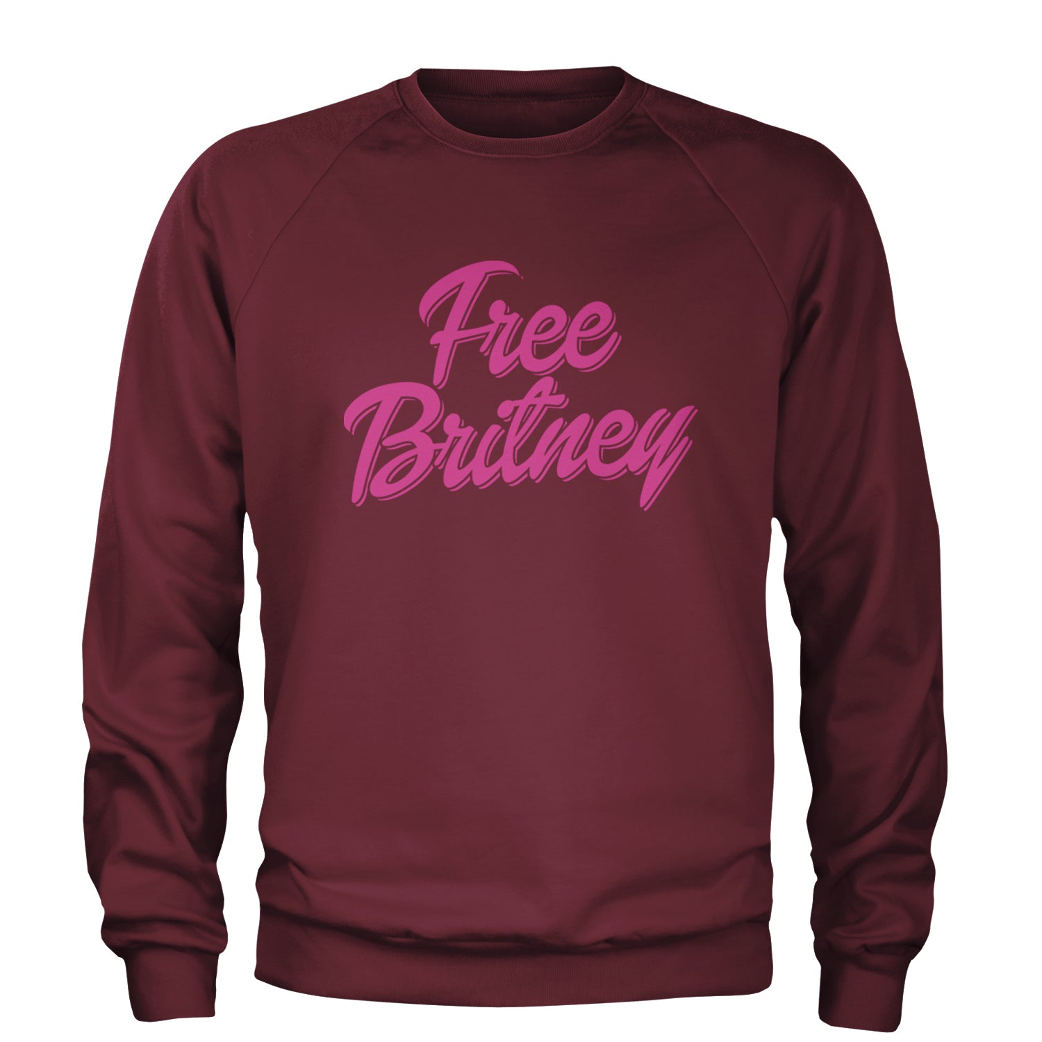 Pink Free Britney Adult Crewneck Sweatshirt Maroon