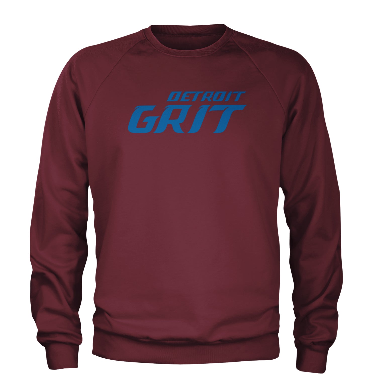 Grit Detroit Football Hard Knocks Adult Crewneck Sweatshirt Maroon