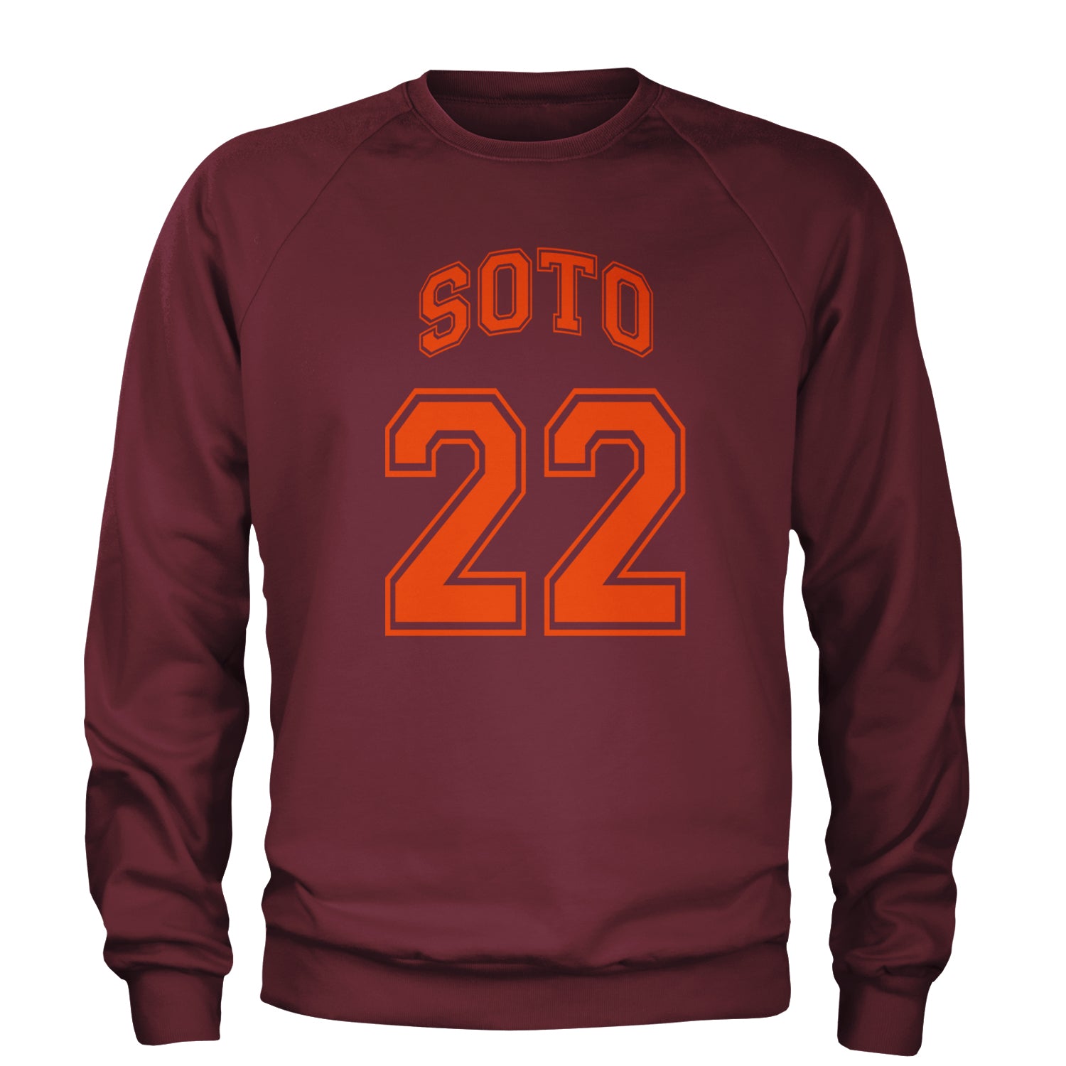 Soto Number 22 Adult Crewneck Sweatshirt Maroon