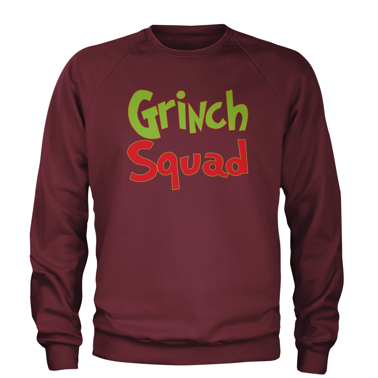 Gr-nch Squad Jolly Grinchmas Merry Christmas Adult Crewneck Sweatshirt Maroon