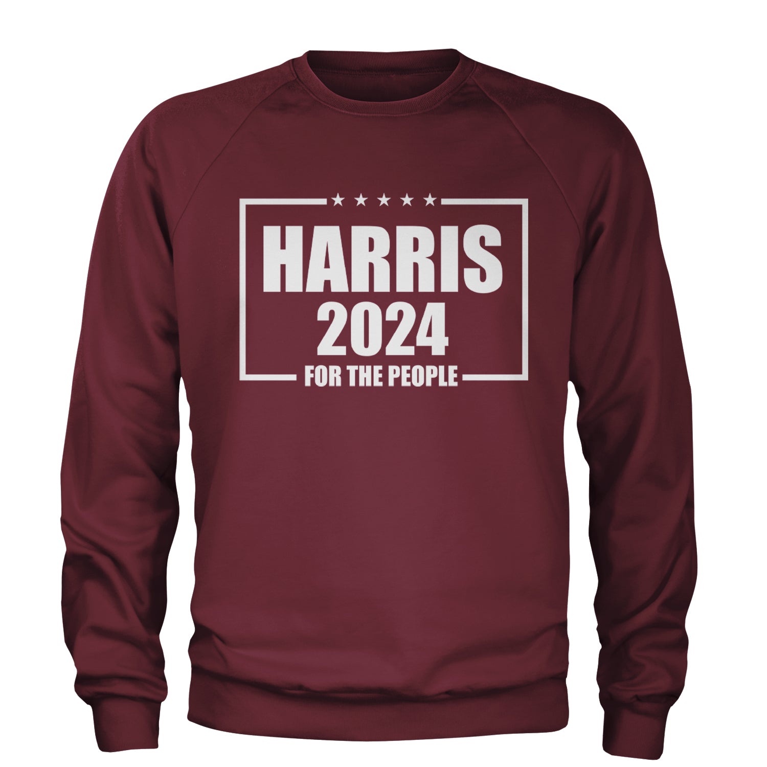 Harris 2024 - Vote For Kamala For President Adult Crewneck Sweatshirt Maroon