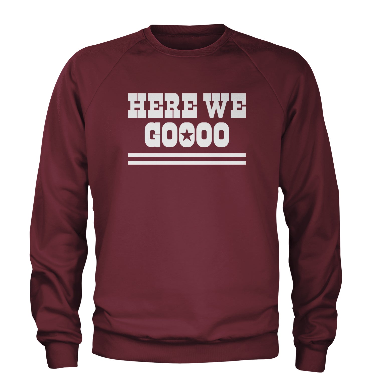 Here We Go Dem Boys Dallas Football Adult Crewneck Sweatshirt Maroon