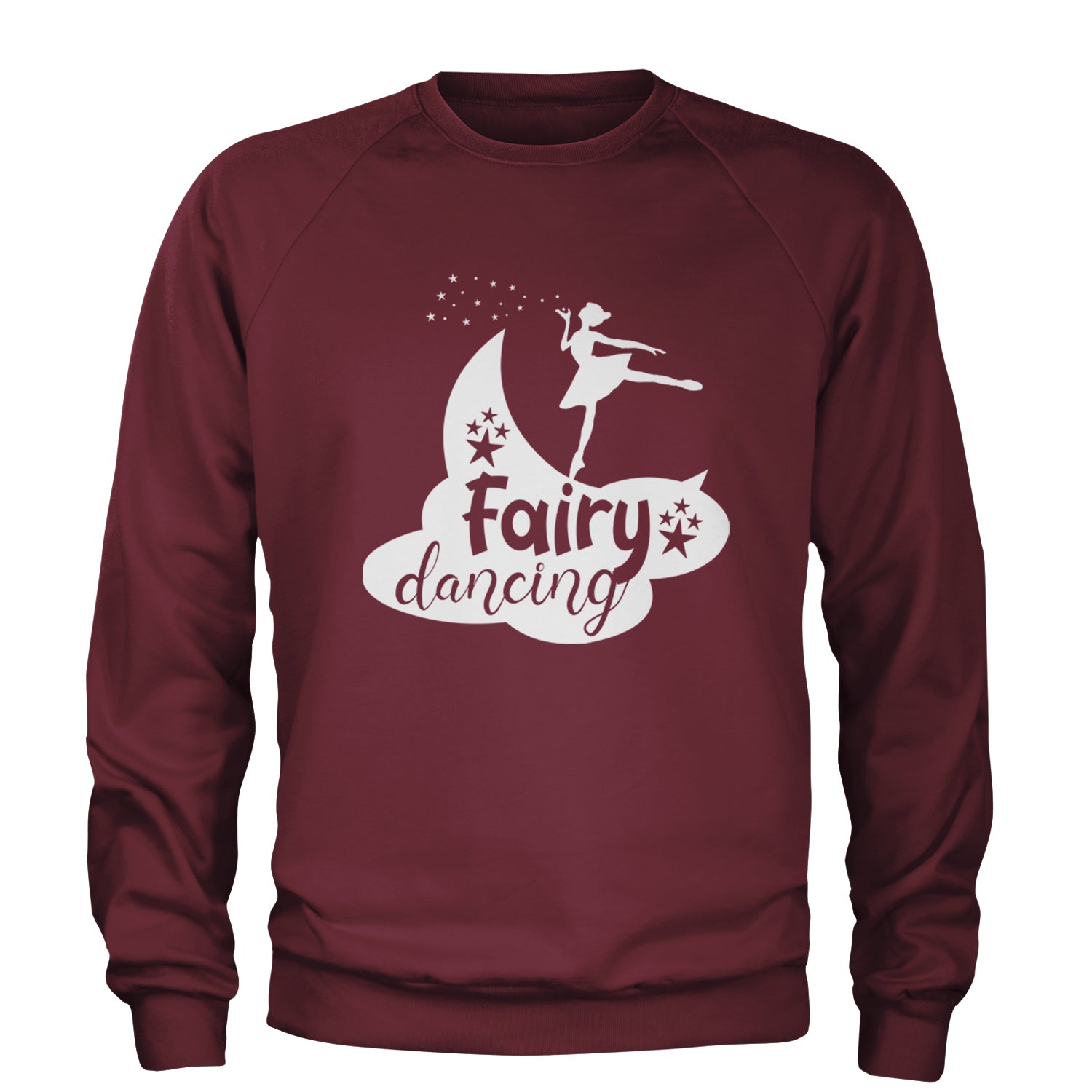 Fairy Dancing Adult Crewneck Sweatshirt Maroon