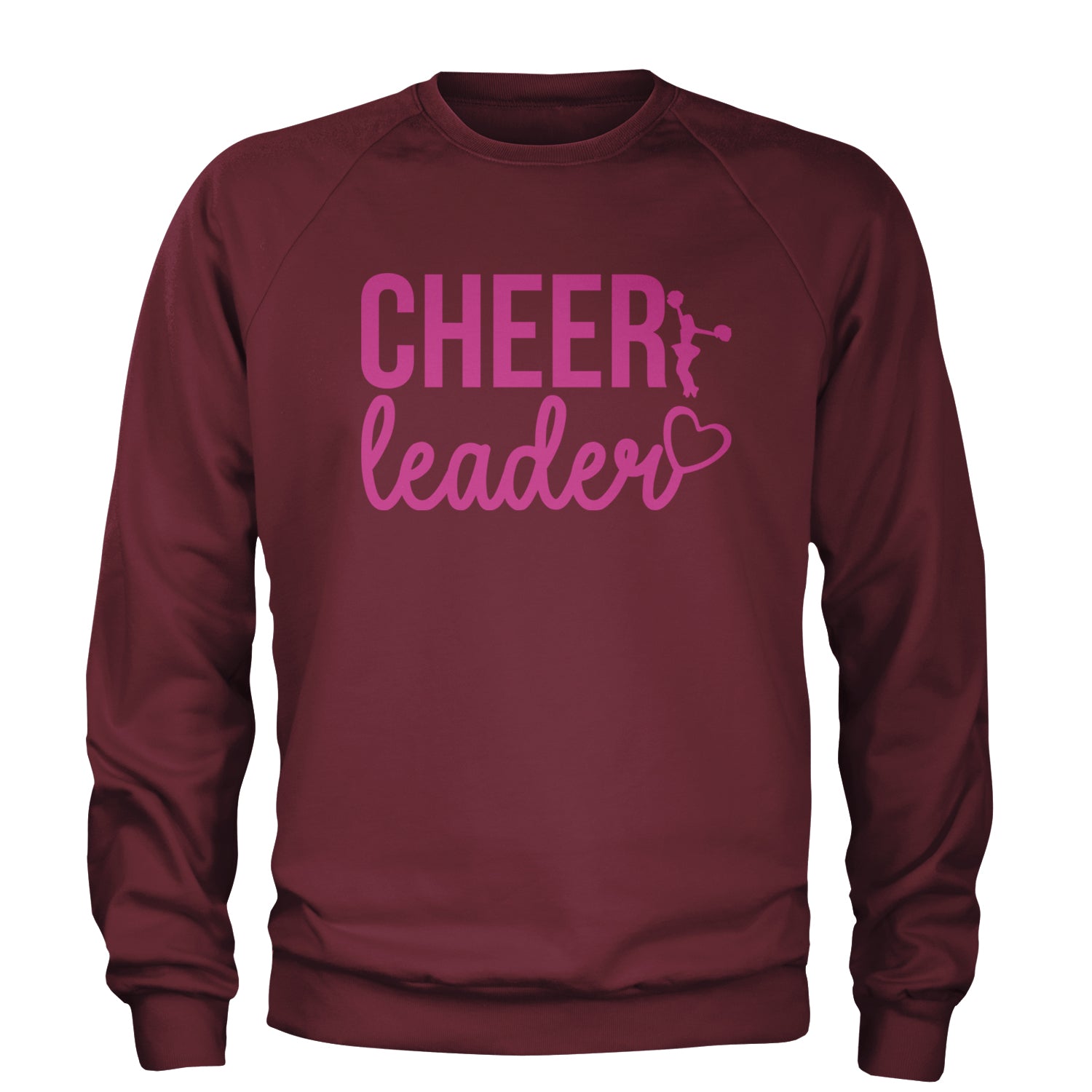 Cheerleader Heart Love Adult Crewneck Sweatshirt Maroon