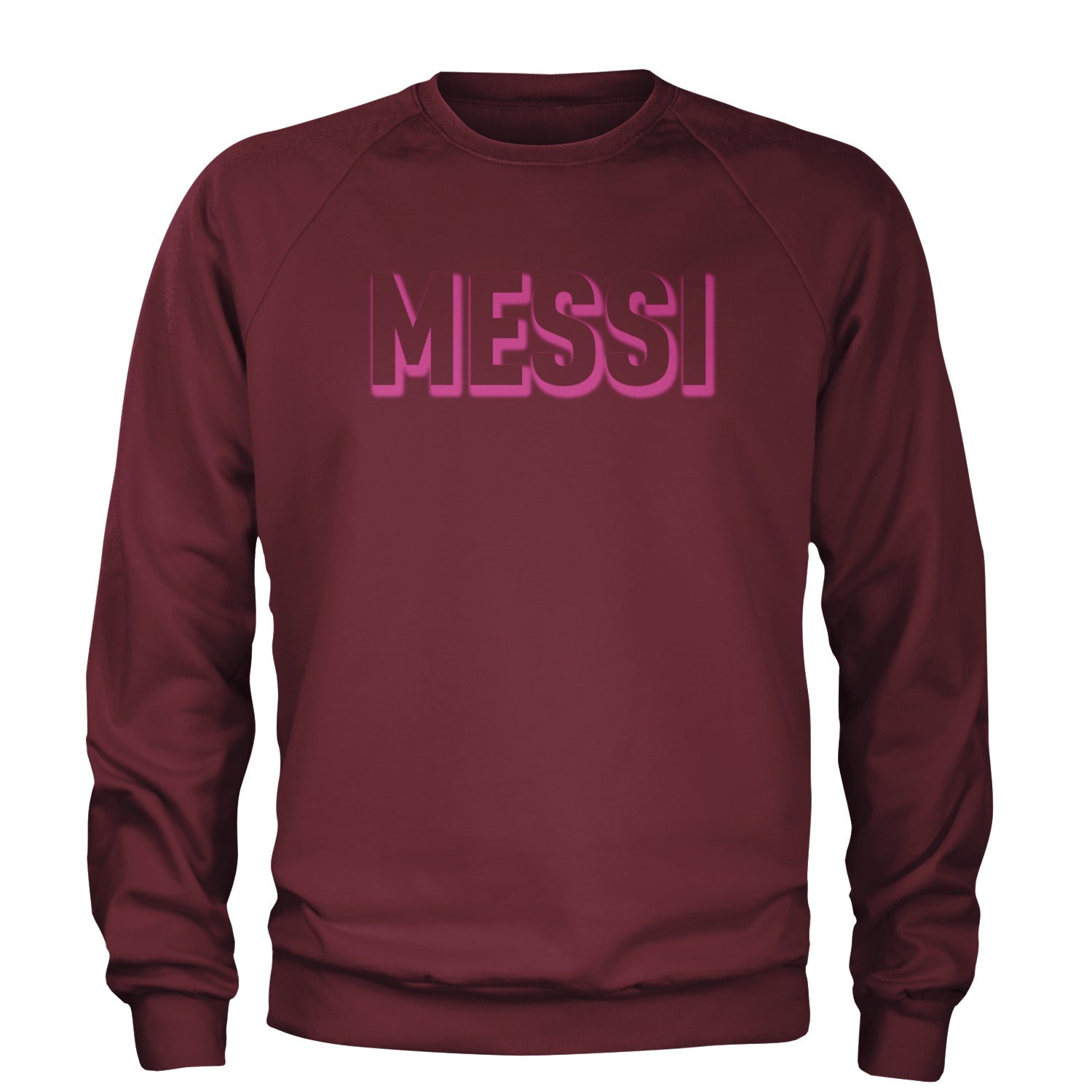 Messi OUTLINE Miami Futbol Adult Crewneck Sweatshirt Maroon