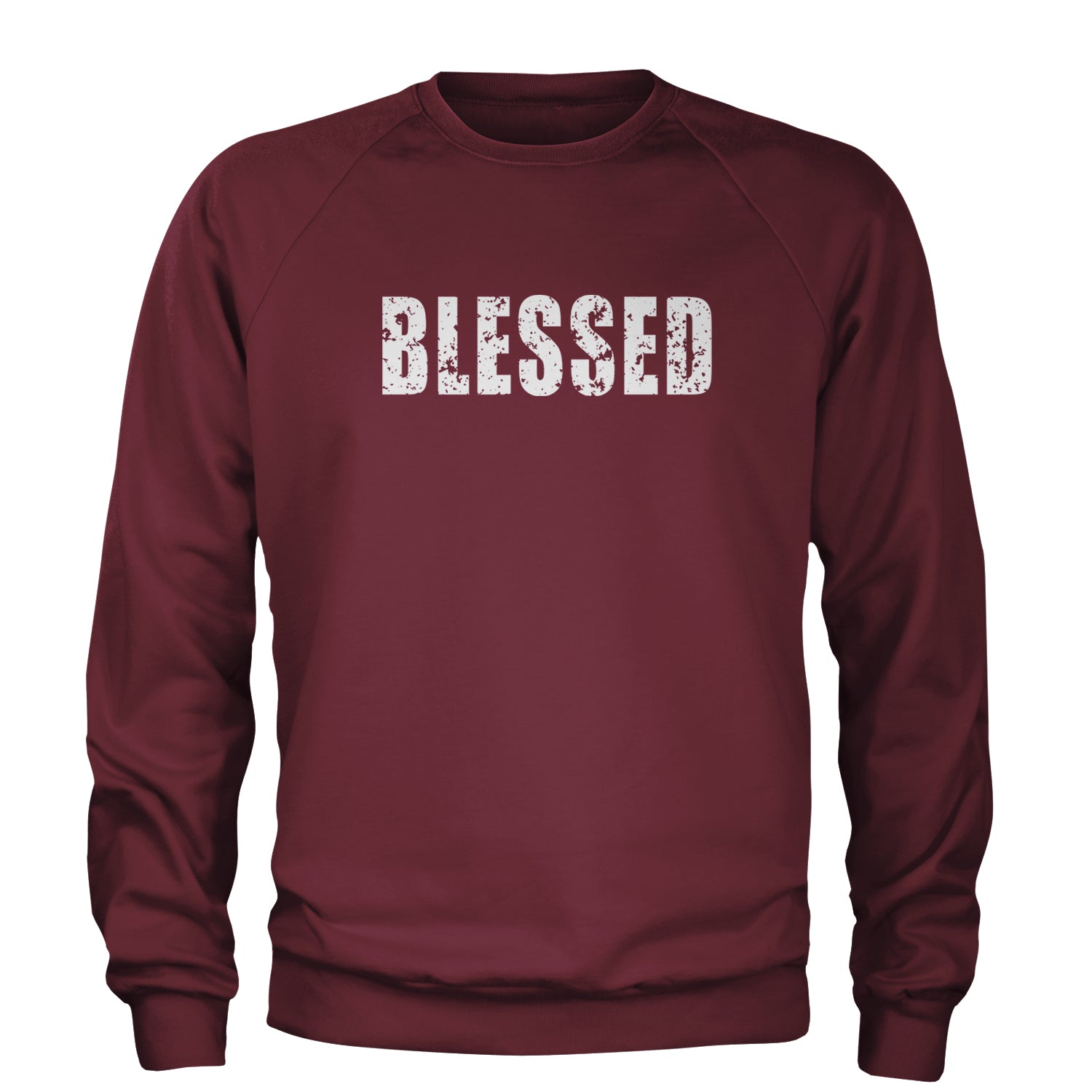 Blessed Religious Grateful Thankful Adult Crewneck Sweatshirt Maroon