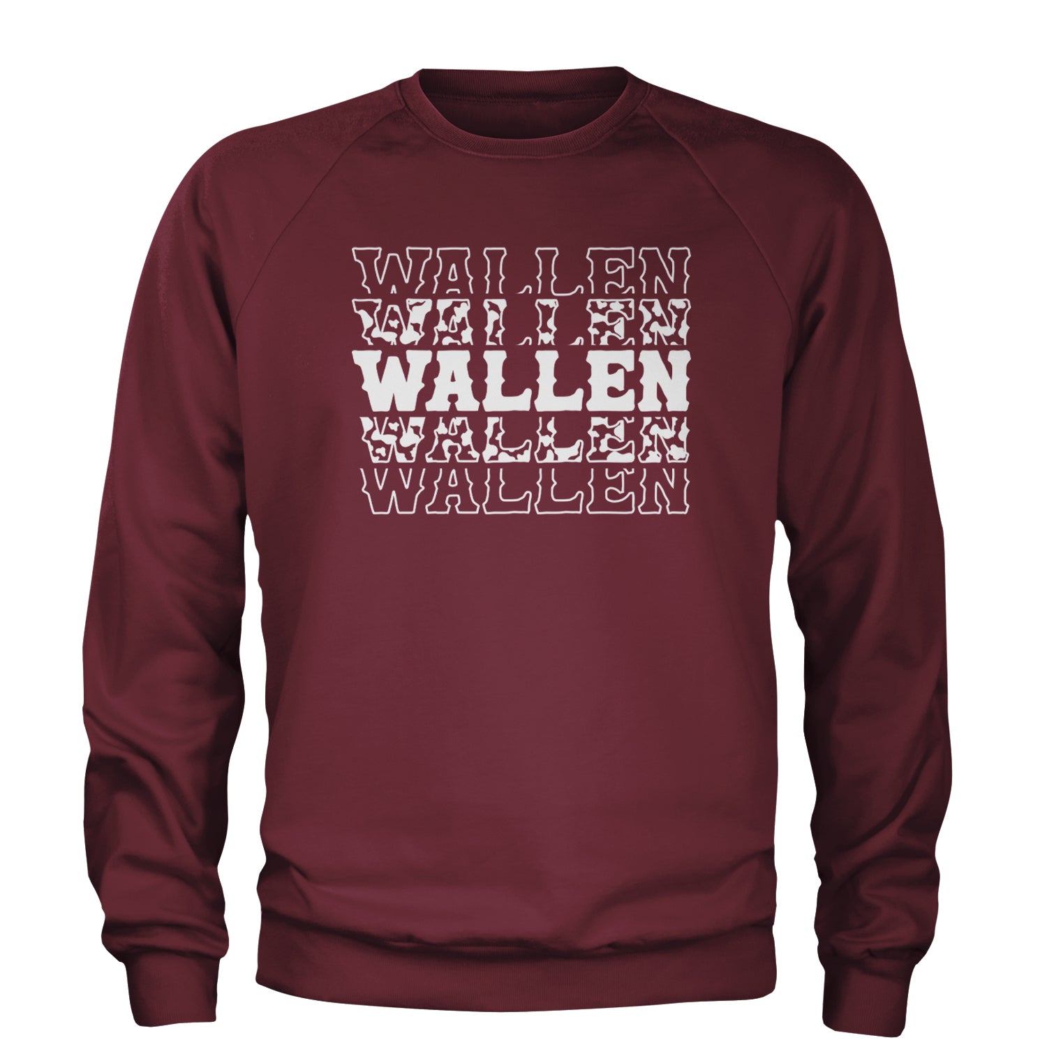 Wallen Country Music Western Adult Crewneck Sweatshirt Maroon