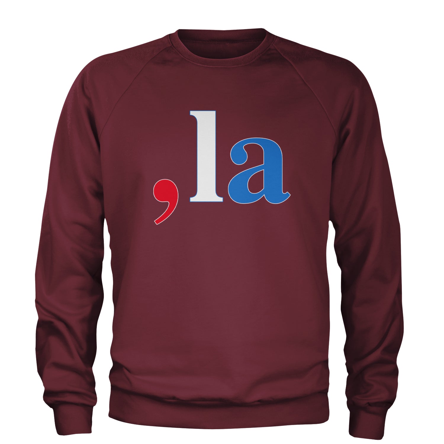 Comma-La - Support Kamala Harris For President 2024 Adult Crewneck Sweatshirt Maroon