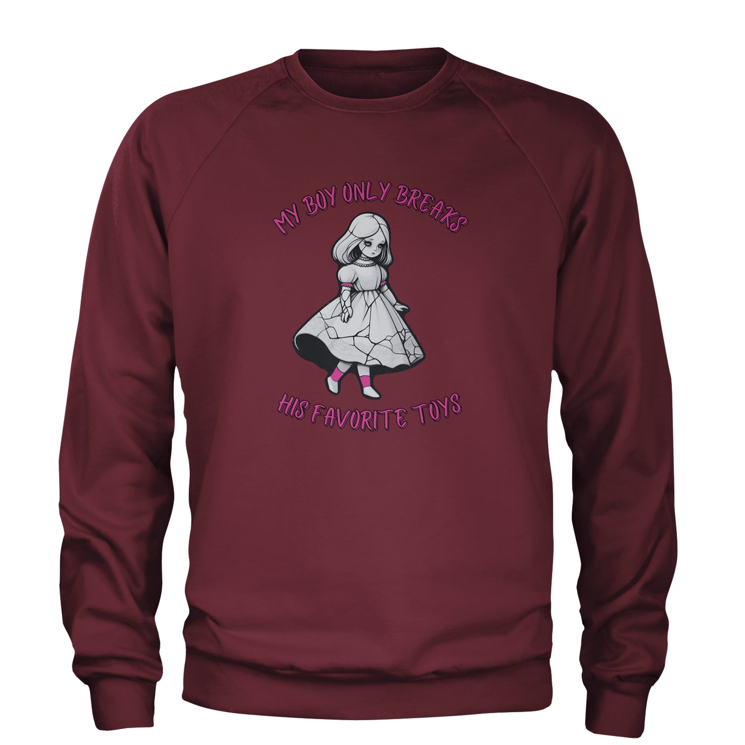 My Boy Only Breaks His Favorite Toys TTPD Music Adult Crewneck Sweatshirt Maroon