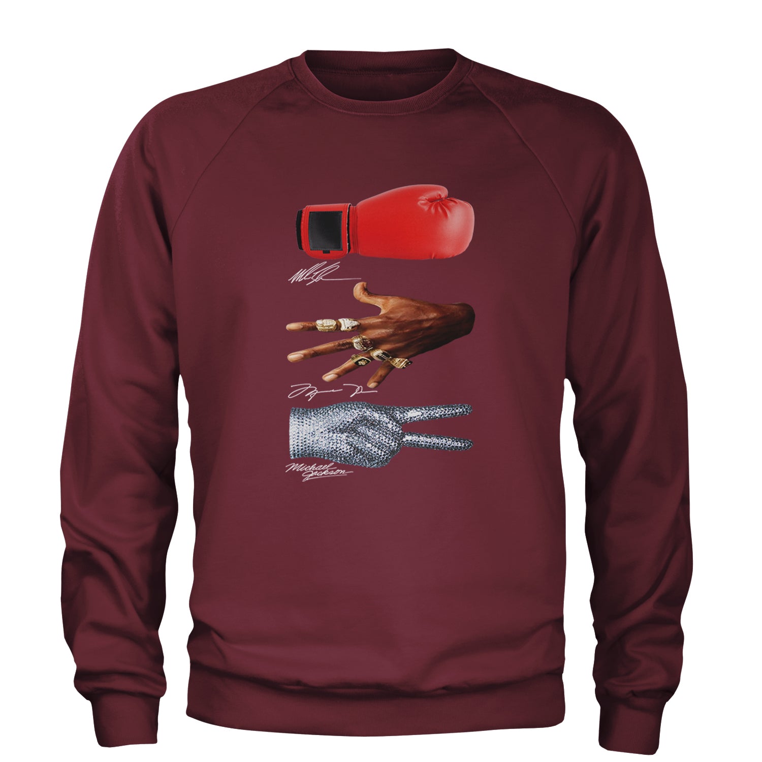 Tyson Jordan Jackson Iconic Michaels Adult Crewneck Sweatshirt Maroon