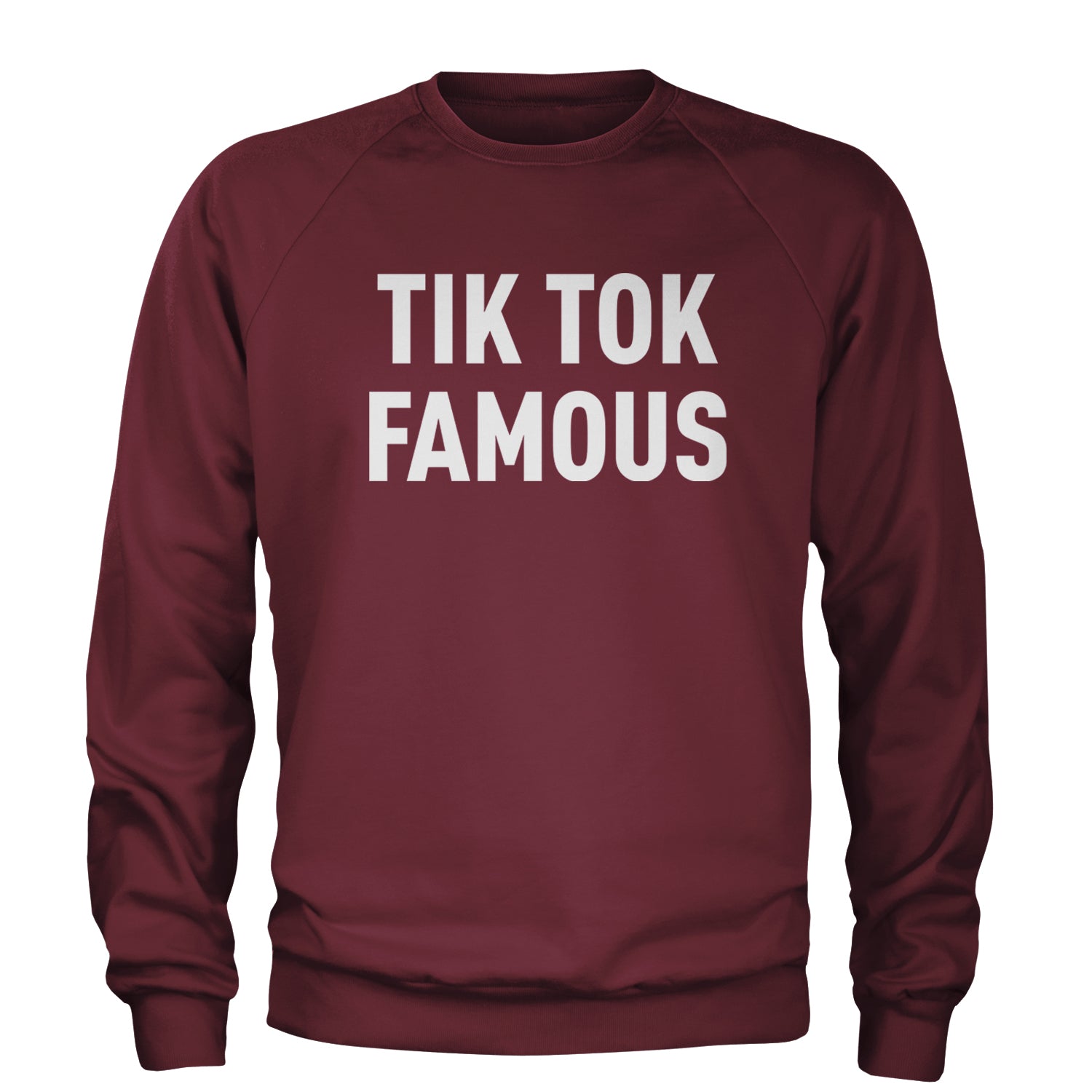 TikTok Famous Influencer Promoter Adult Crewneck Sweatshirt Maroon