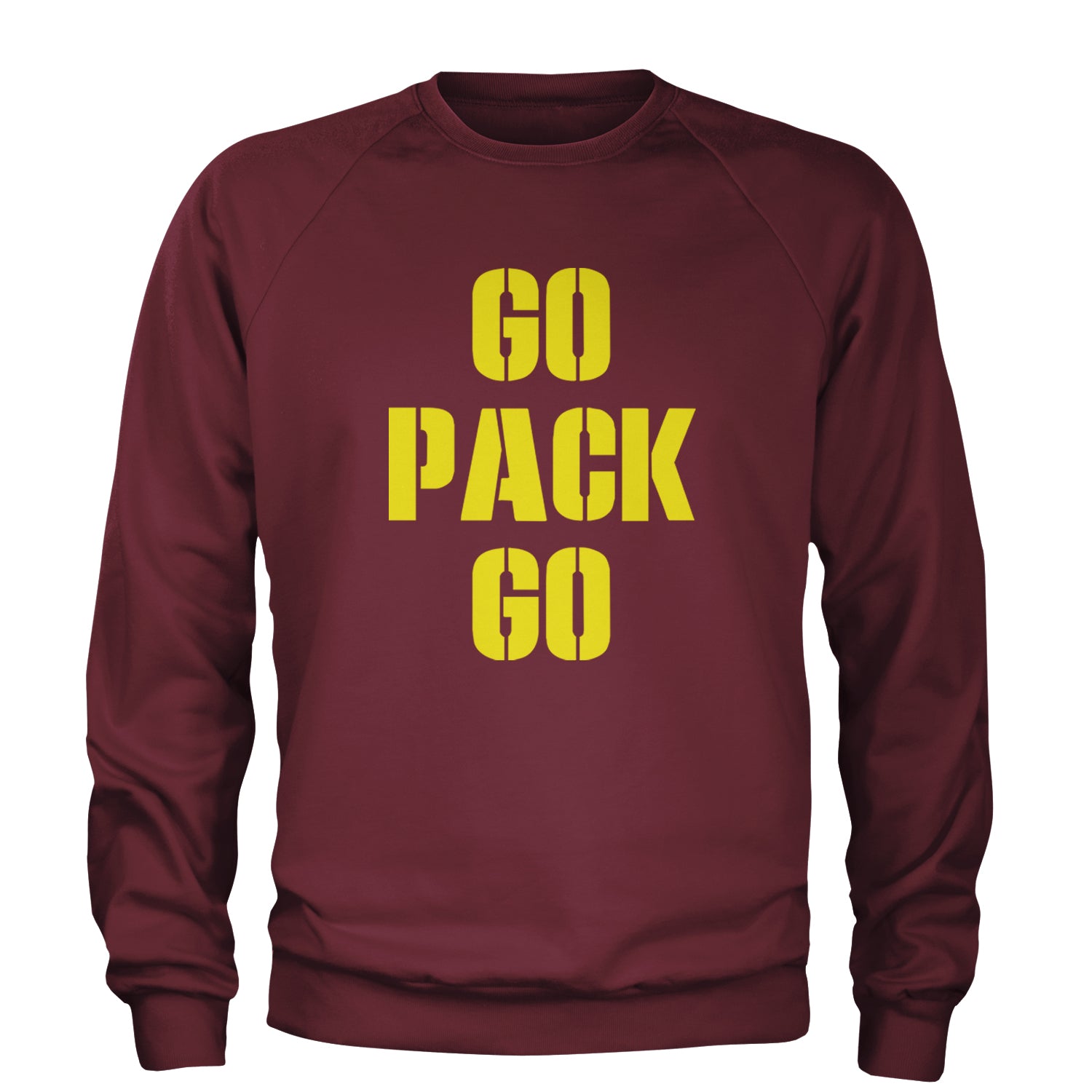 Go Pack Go Green Bay Adult Crewneck Sweatshirt Maroon