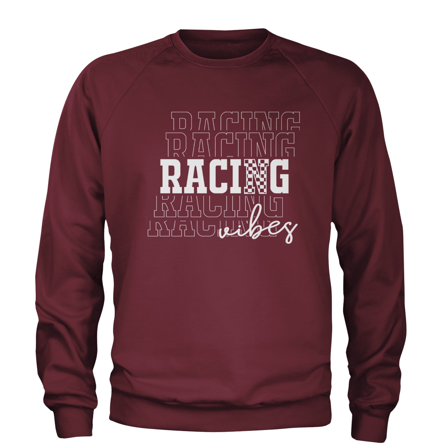 Racing Vibes Adult Crewneck Sweatshirt Maroon