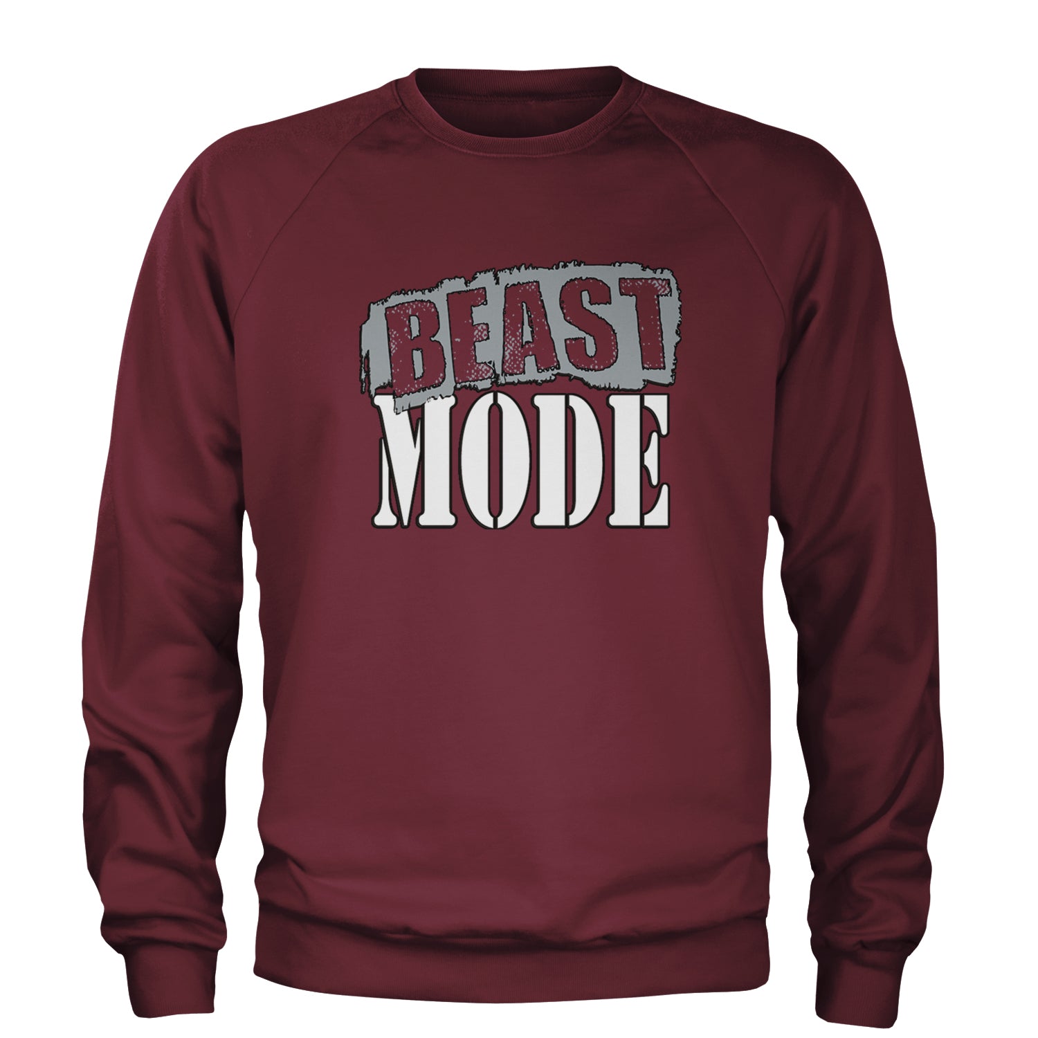 Beast Mode Training Gym Workout Adult Crewneck Sweatshirt Maroon