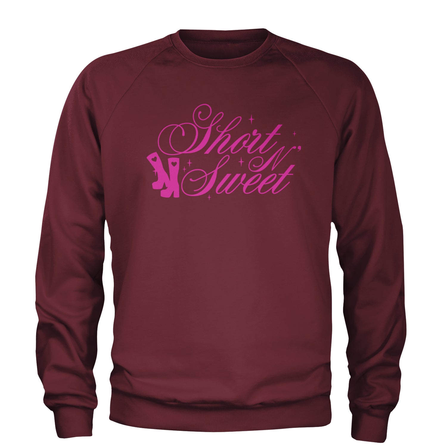 Boots Short N' Sweet Adult Crewneck Sweatshirt Maroon