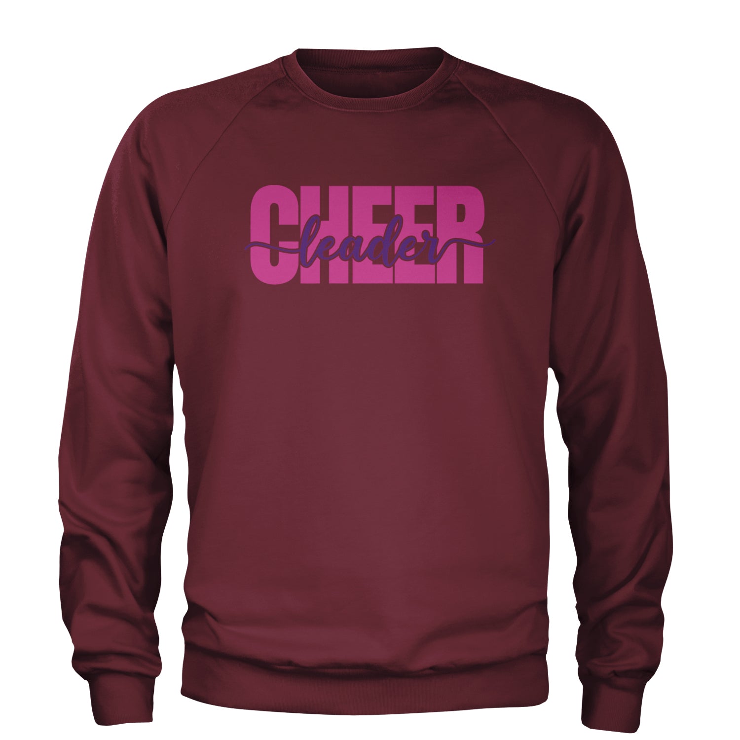 Cheerleader with Scripted Flair Adult Crewneck Sweatshirt Maroon