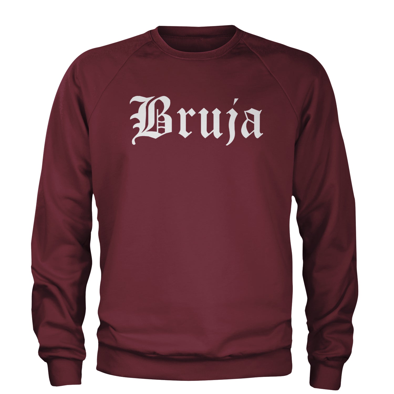 Bruja Gothic Spanish Witch Adult Crewneck Sweatshirt Maroon