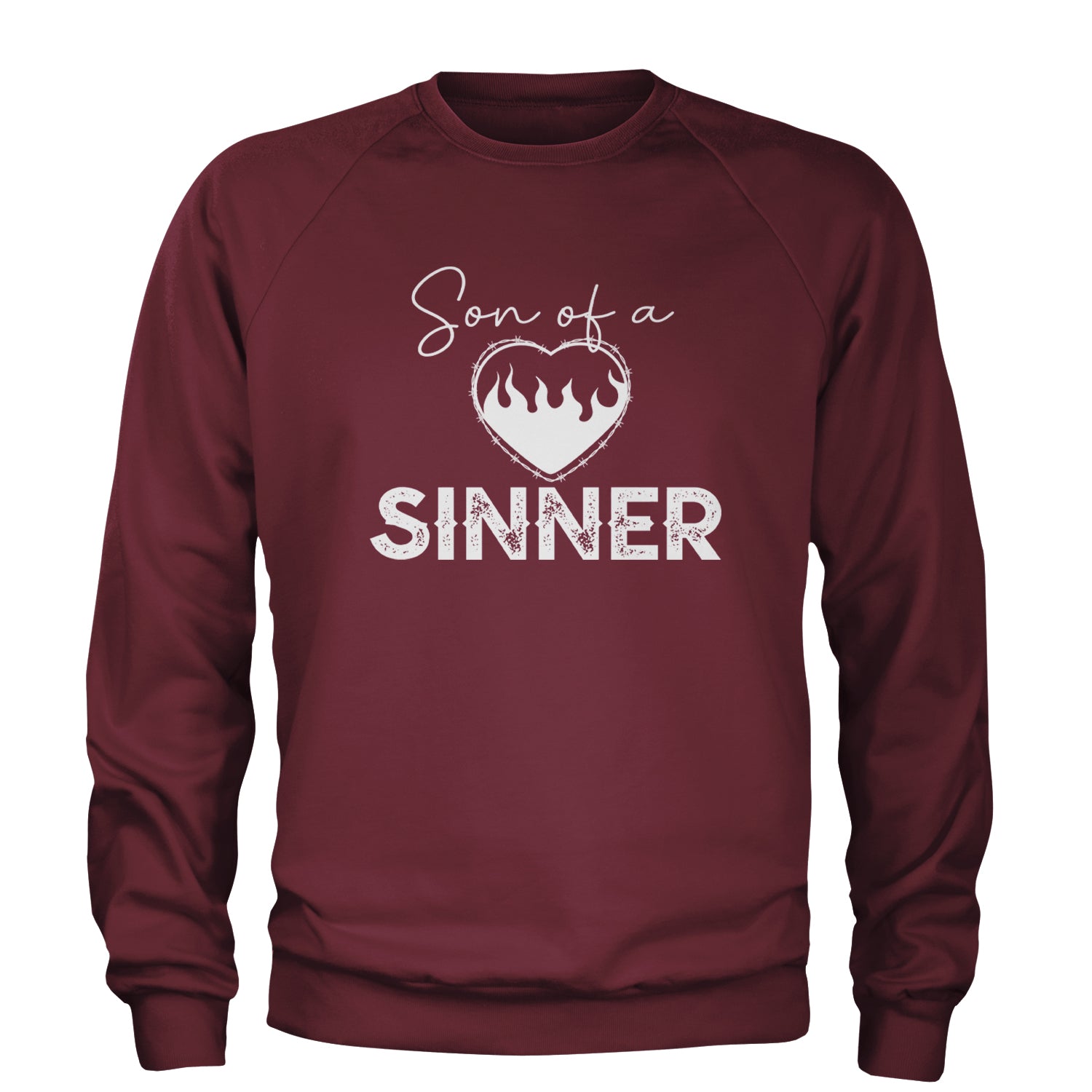 Son Of A Sinner Somebody Save Me From Myself  Adult Crewneck Sweatshirt Maroon