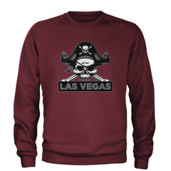 Raider Skull Straight Outta Las Vegas Adult Crewneck Sweatshirt Maroon