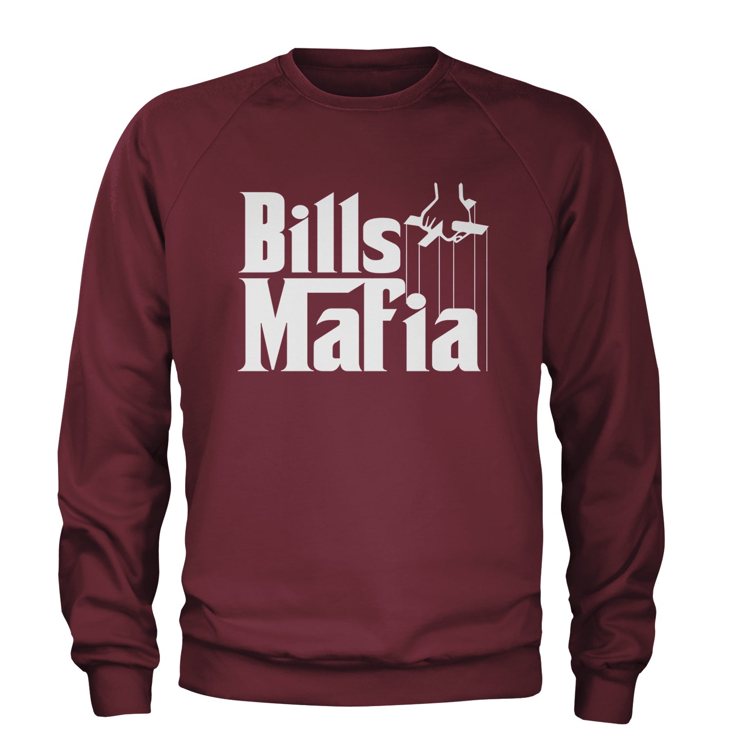 Mafia Bills Mafia Godfather Adult Crewneck Sweatshirt Maroon