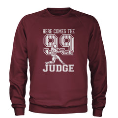Here Comes The Judge 99 NY Baseball  Adult Crewneck Sweatshirt Maroon