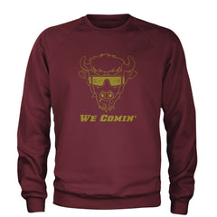 We Coming Coach Prime Colorado Adult Crewneck Sweatshirt Maroon