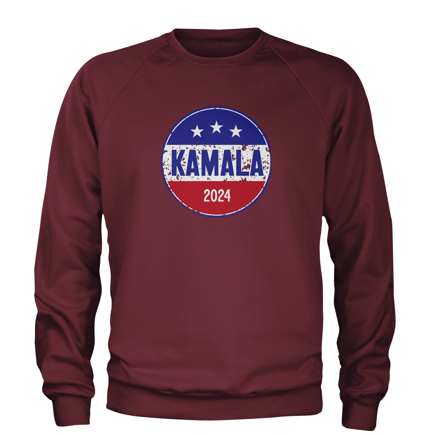 Kamala Badge 2024 - Kamala Harris For President 2024 Adult Crewneck Sweatshirt Maroon