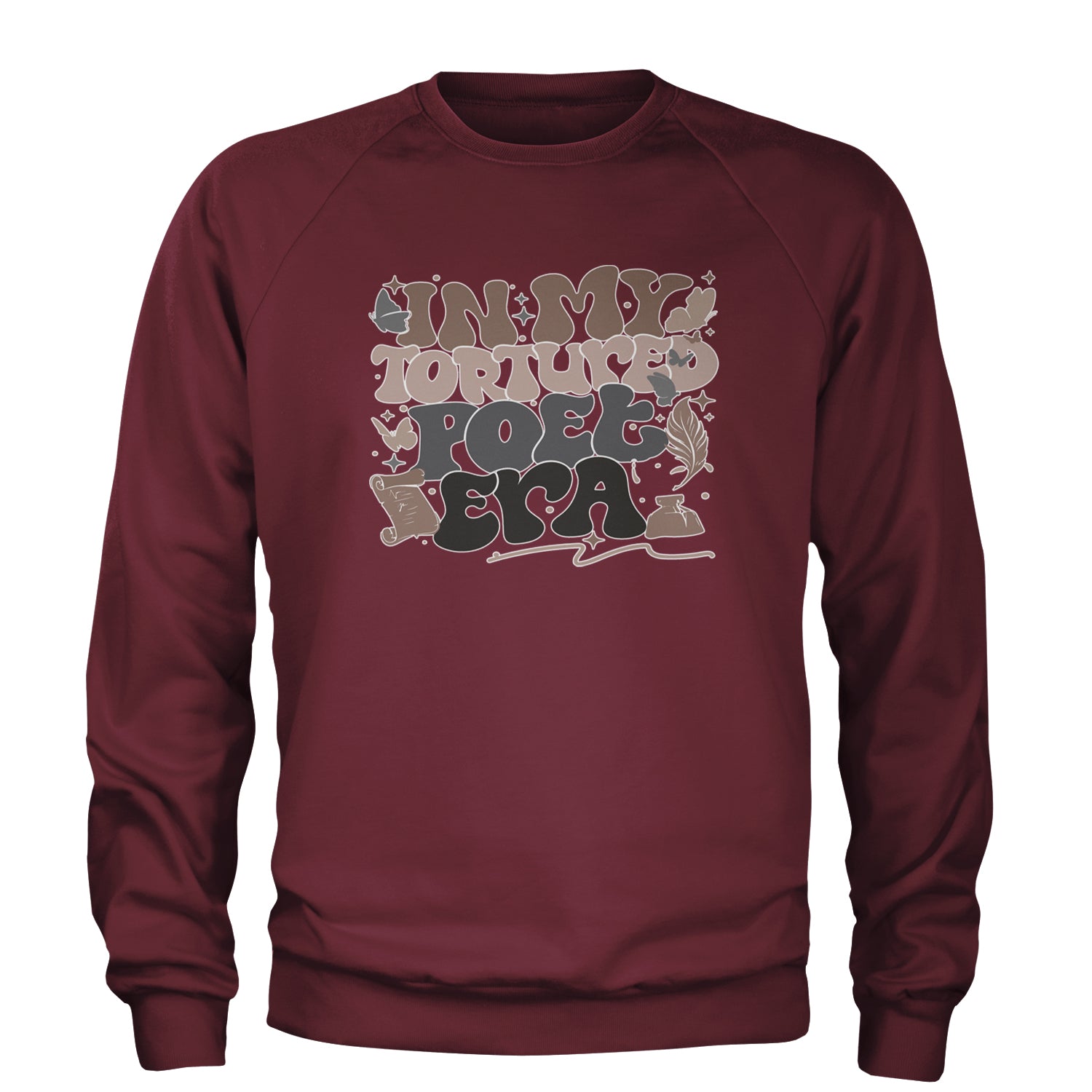 In My Tortured Poet Era TTPD Music Adult Crewneck Sweatshirt Maroon