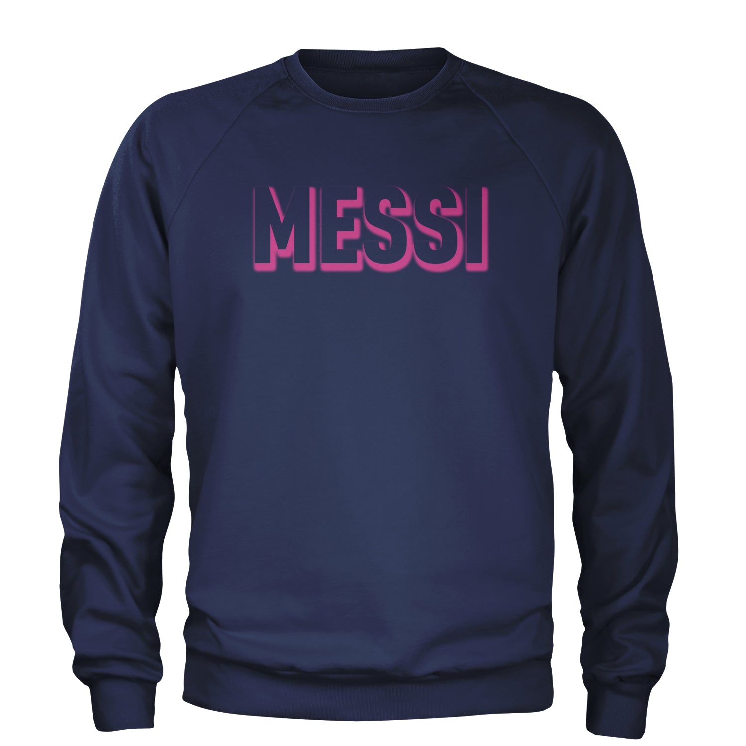 Messi OUTLINE Miami Futbol Adult Crewneck Sweatshirt Navy Blue