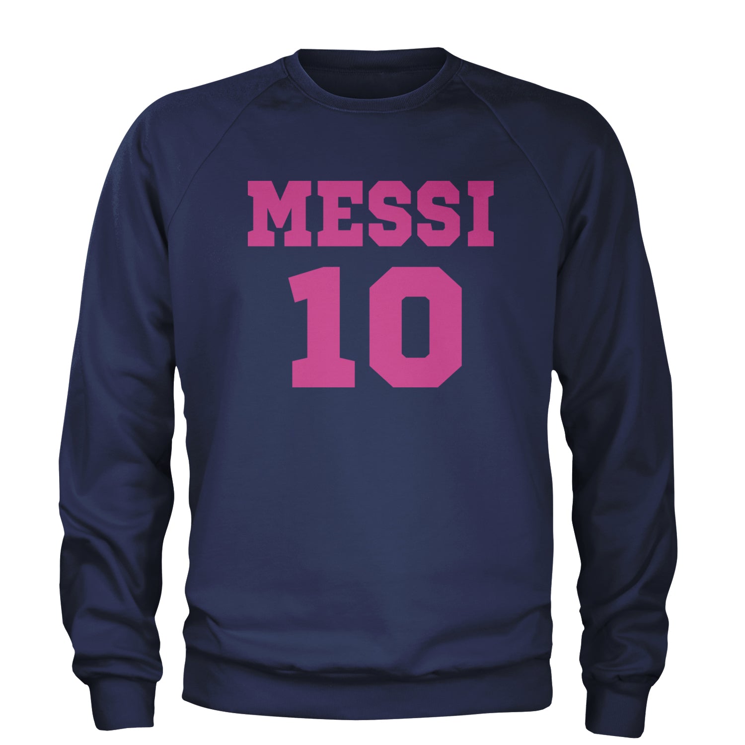 Messi World Soccer Futbol Messiami Adult Crewneck Sweatshirt Navy Blue