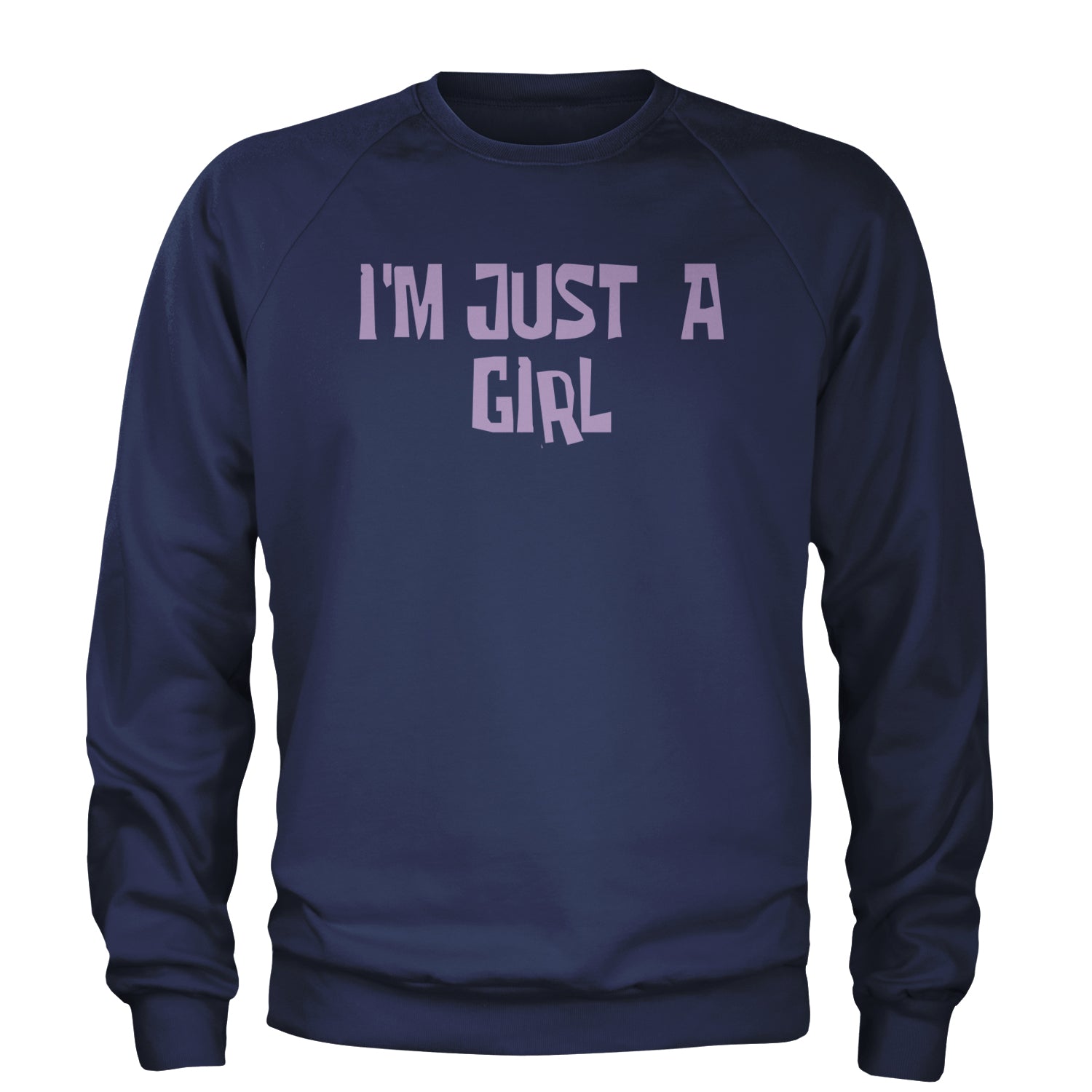 I'm Just A Girl Guts Music Adult Crewneck Sweatshirt Navy Blue