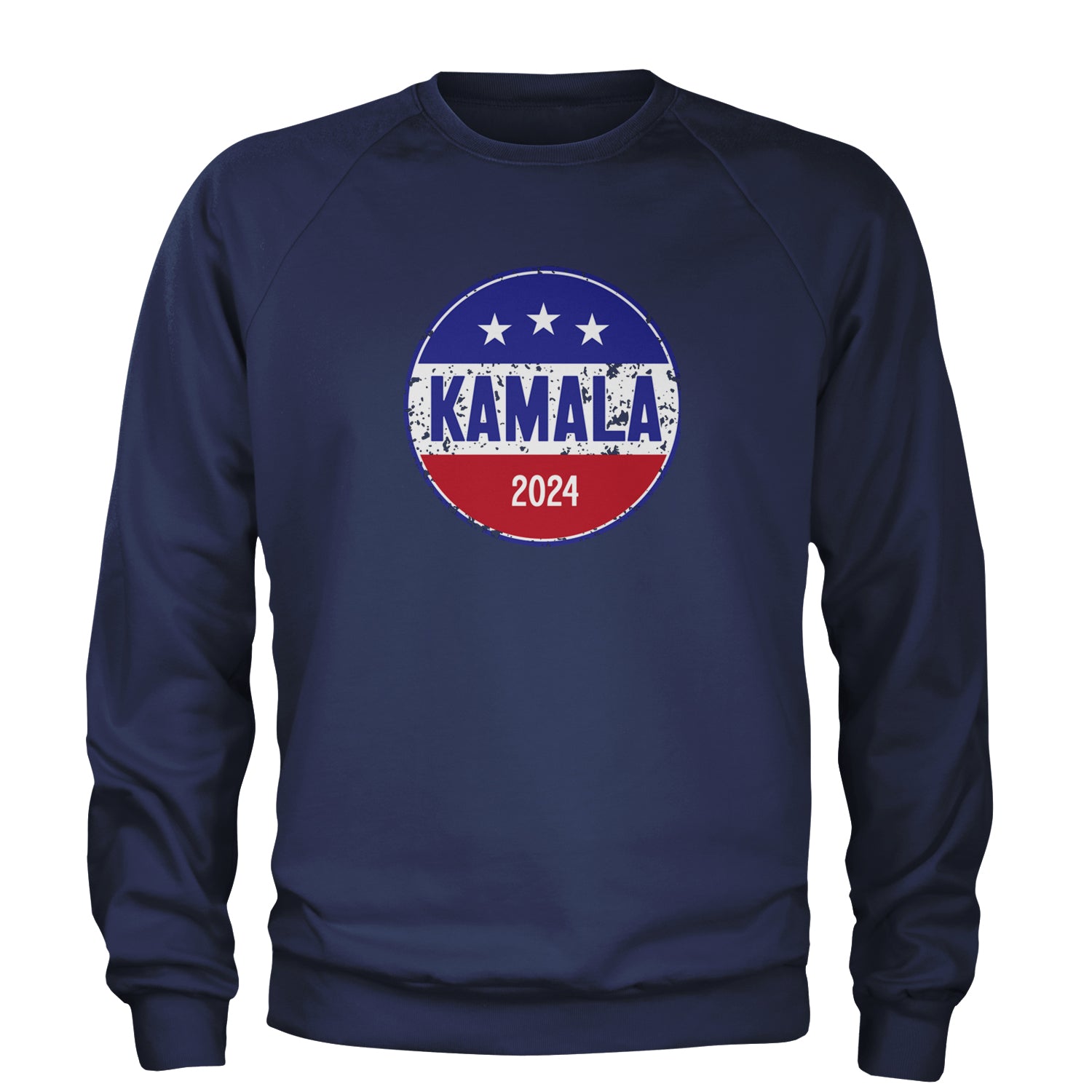 Kamala Badge 2024 - Kamala Harris For President 2024 Adult Crewneck Sweatshirt Navy Blue