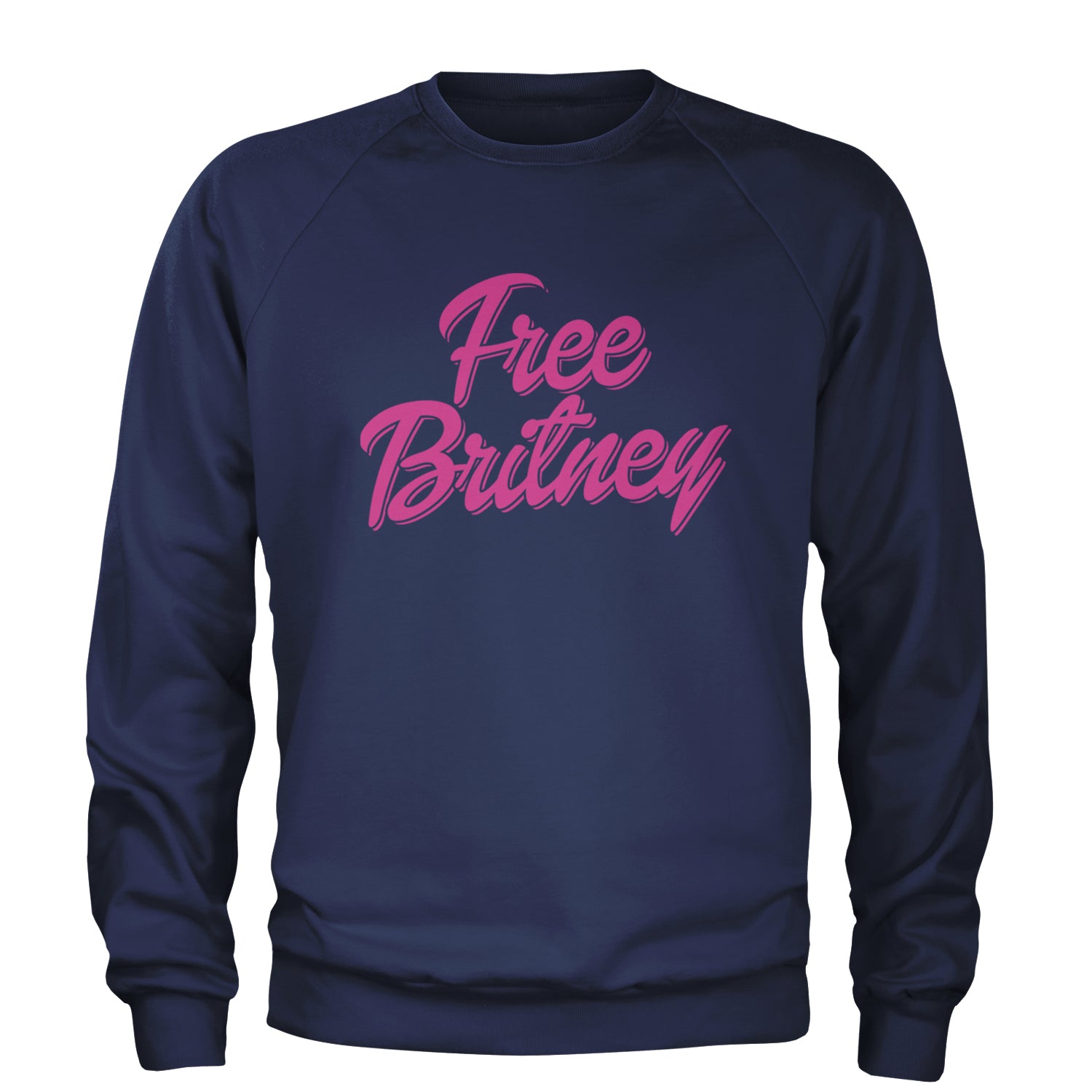 Pink Free Britney Adult Crewneck Sweatshirt Navy Blue