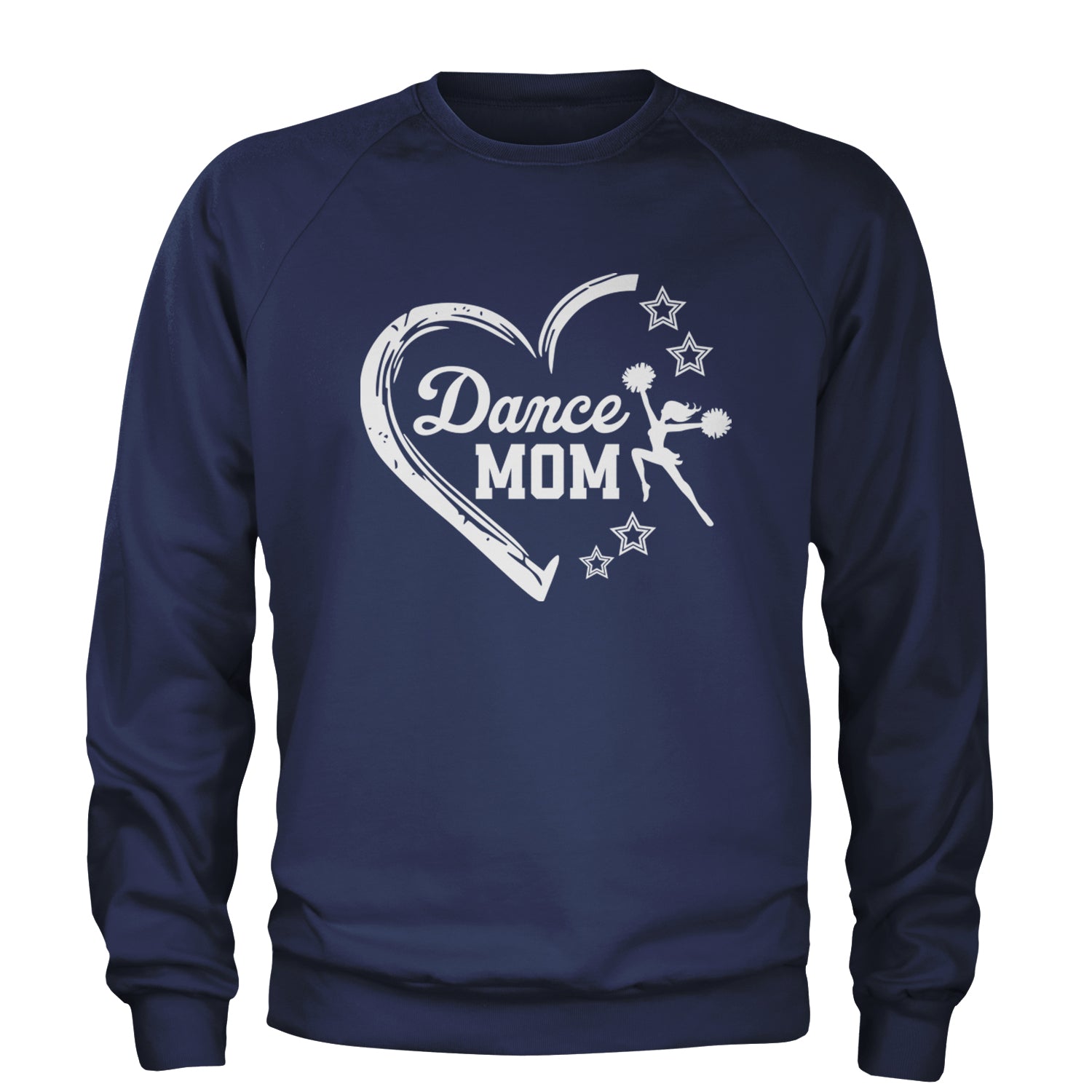 Heart Dance Mom Love Adult Crewneck Sweatshirt Navy Blue