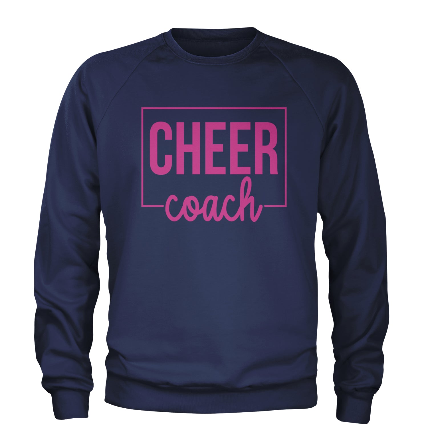 Cheer Coach Cheerleader Adult Crewneck Sweatshirt Navy Blue