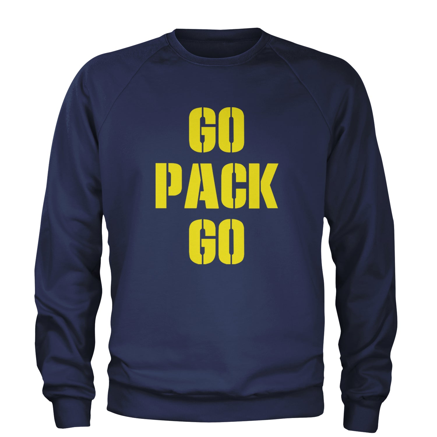 Go Pack Go Green Bay Adult Crewneck Sweatshirt Navy Blue