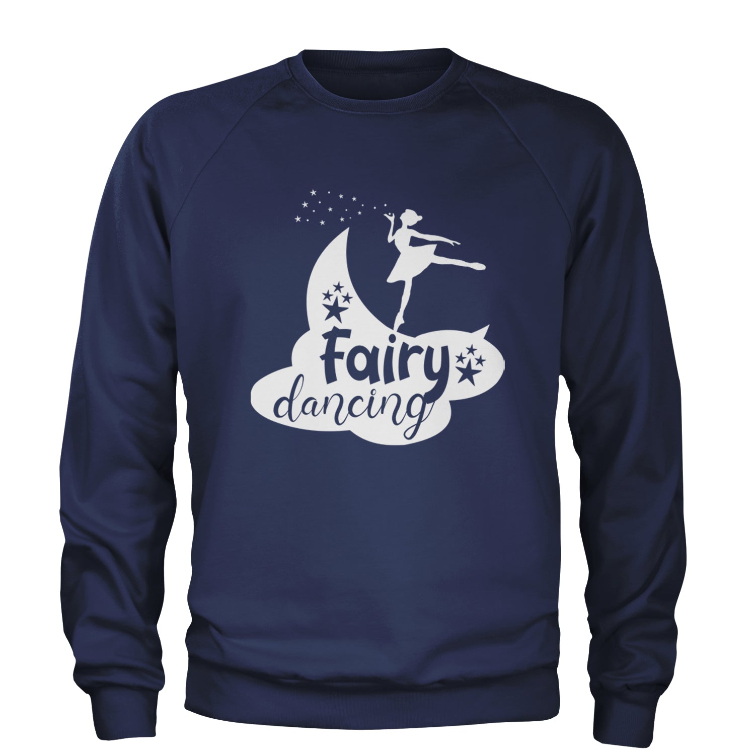 Fairy Dancing Adult Crewneck Sweatshirt Navy Blue