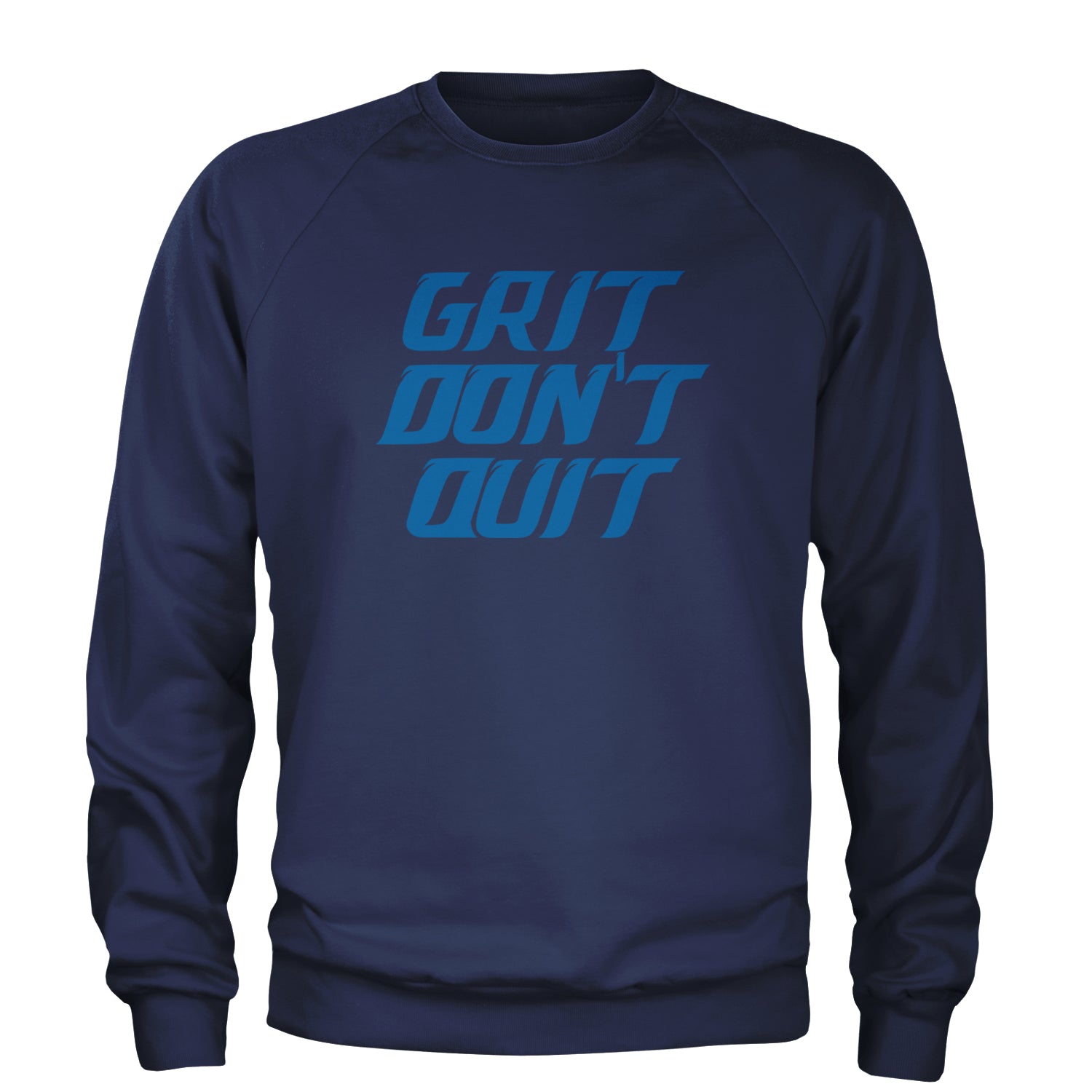 Grit Don't Quit Detroit Grit Adult Crewneck Sweatshirt Navy Blue