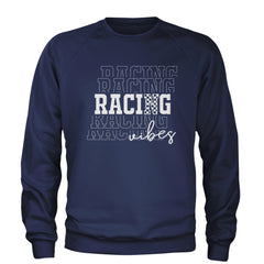 Racing Vibes Adult Crewneck Sweatshirt Navy Blue