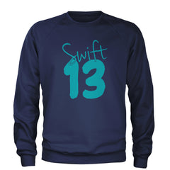 13 Swift 13 Lucky Number Era TTPD Adult Crewneck Sweatshirt Navy Blue