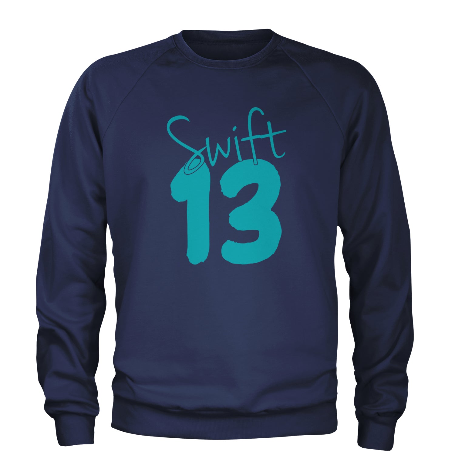 13 Swift 13 Lucky Number Era TTPD Adult Crewneck Sweatshirt Navy Blue