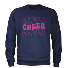 Cheer Cheer Cheer Adult Crewneck Sweatshirt Navy Blue