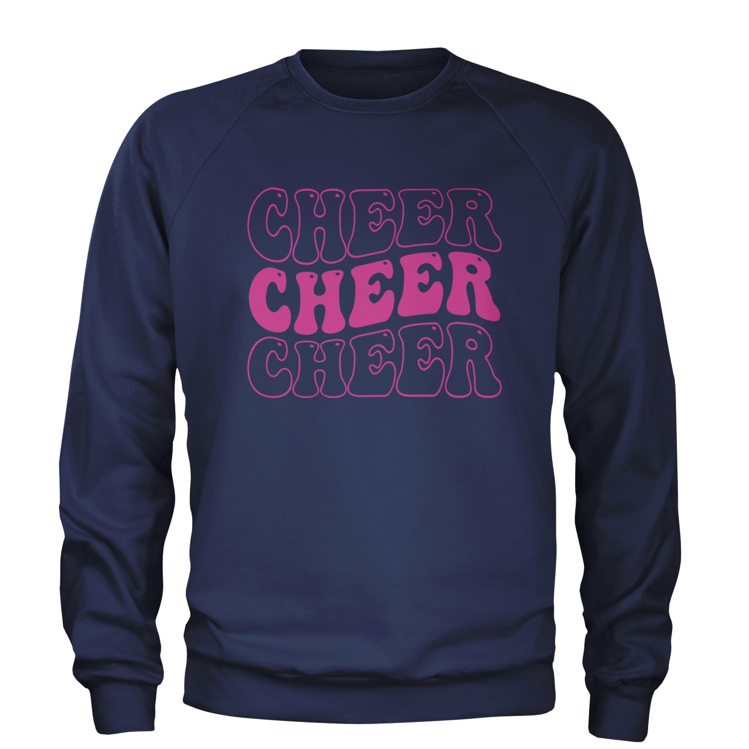 Cheer Cheer Cheer Adult Crewneck Sweatshirt Navy Blue