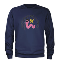 You're A Worm With A Mustache Tom Scandoval Adult Crewneck Sweatshirt Navy Blue