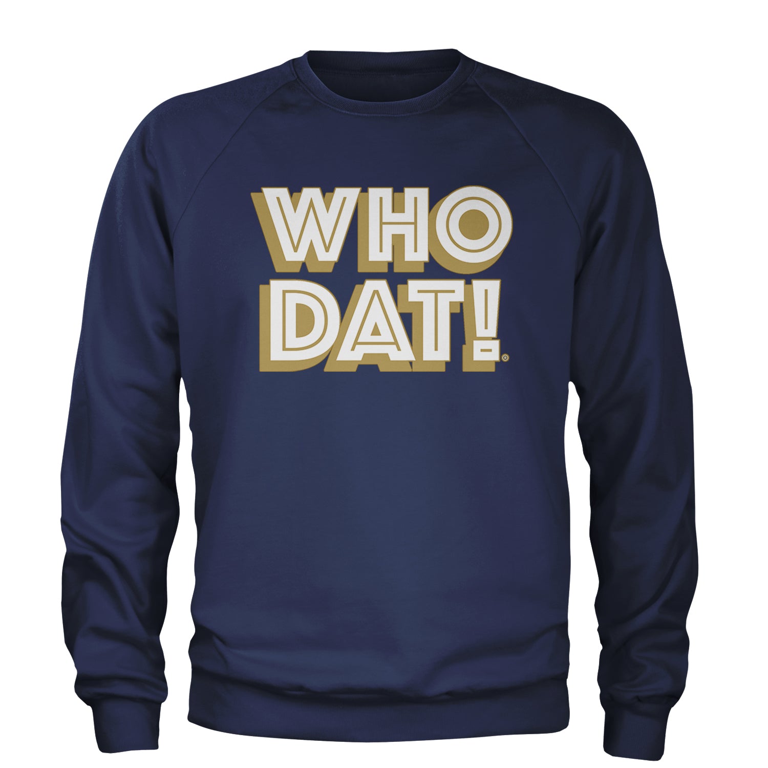 Who Dat Nation Big Bold New Orleans Adult Crewneck Sweatshirt Navy Blue