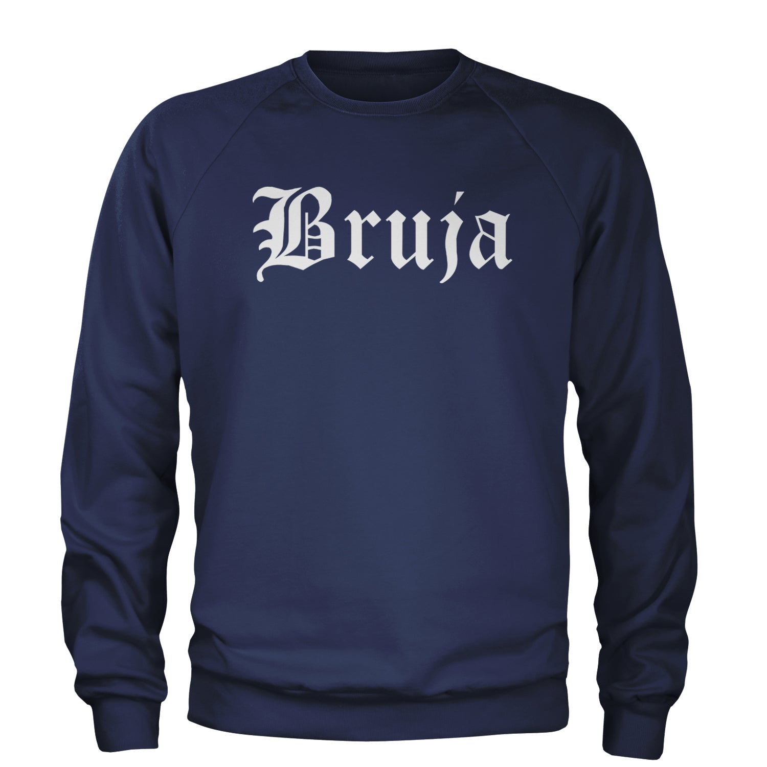 Bruja Gothic Spanish Witch Adult Crewneck Sweatshirt Navy Blue