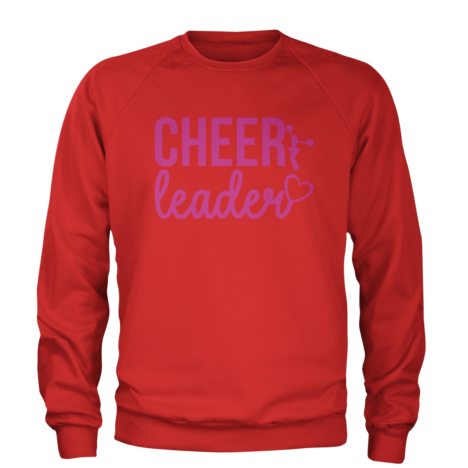 Cheerleader Heart Love Adult Crewneck Sweatshirt Red