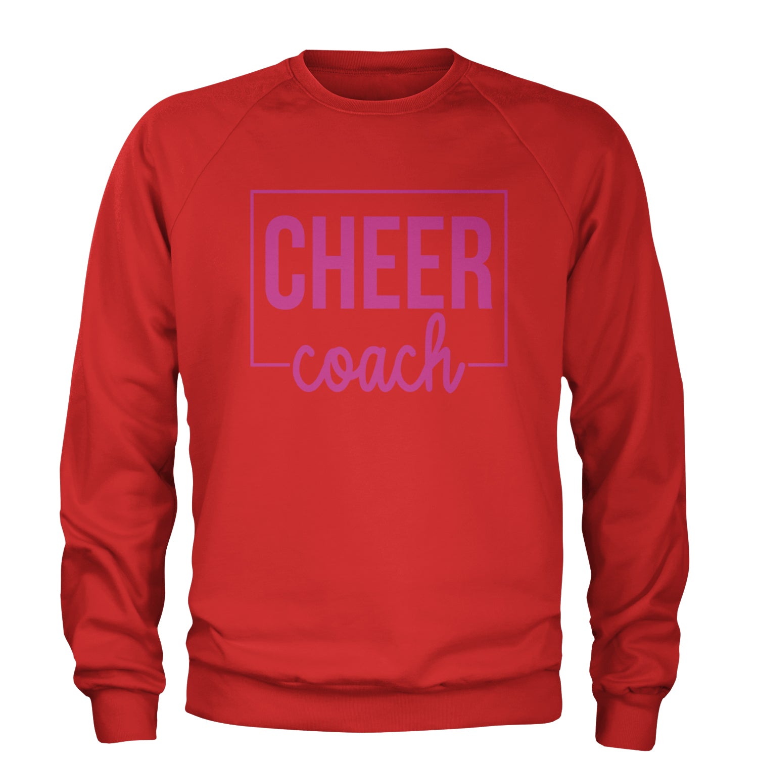 Cheer Coach Cheerleader Adult Crewneck Sweatshirt Red