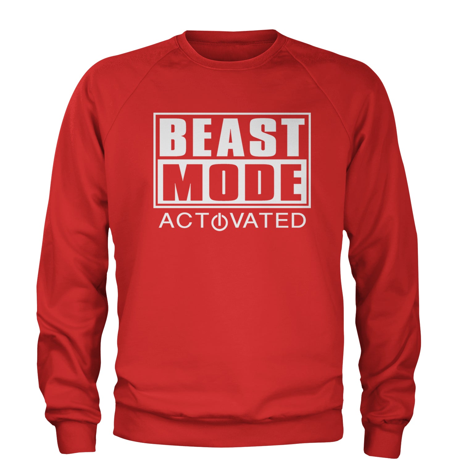 Activated Beast Mode Workout Gym Clothing Adult Crewneck Sweatshirt Red